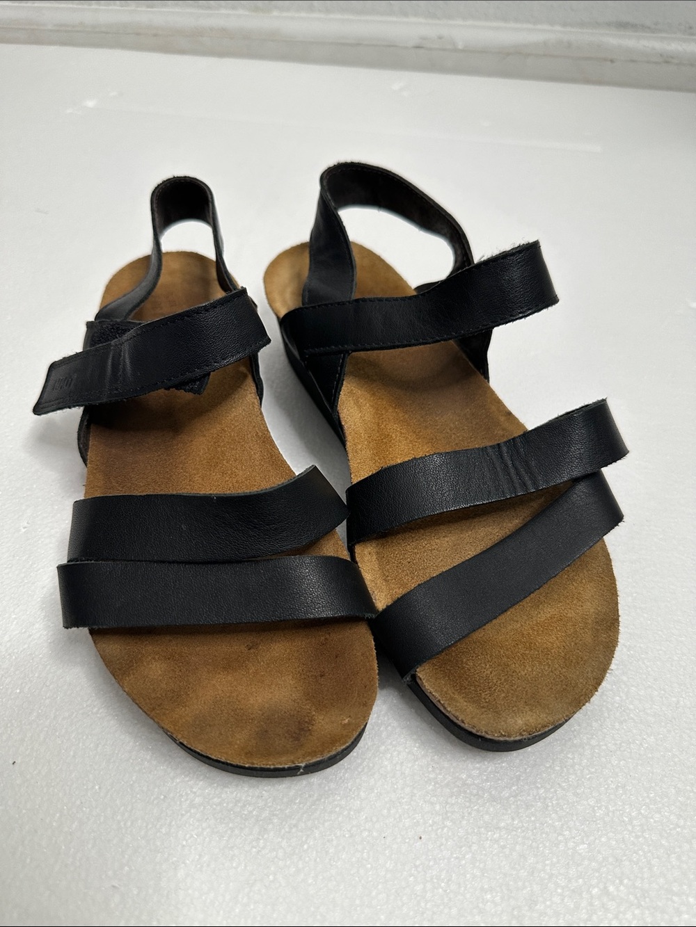 NAOT leather Black Strappy Comfort Sandals size 38